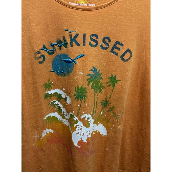 Sunkissed Tropical Embroidered Sea Gulls Cotton Graphic Tee Avenue Sunwashed XL - Picture 2 of 5